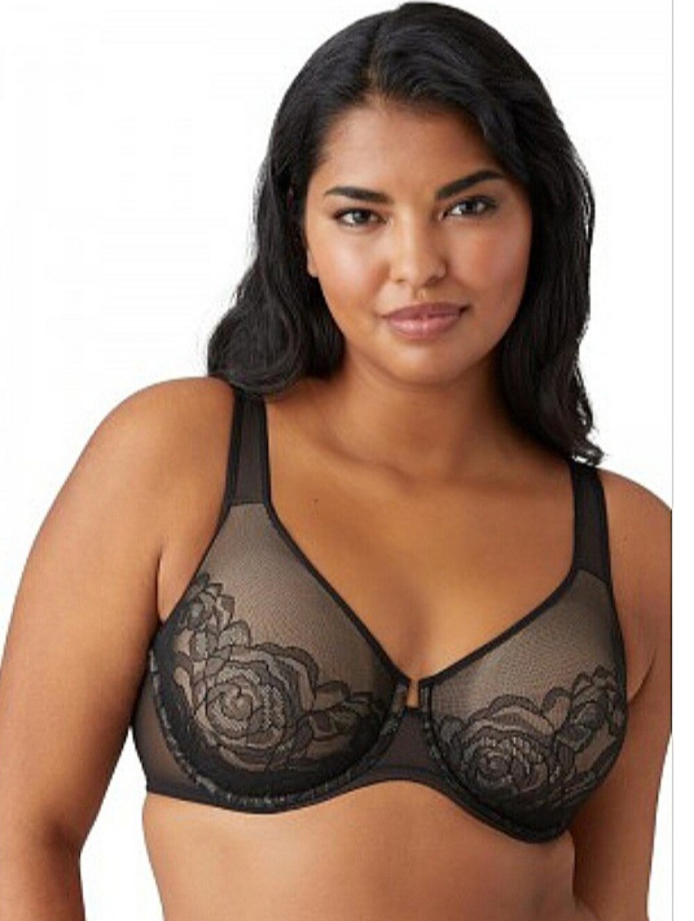 Wacoal Stark Beauty Black Sheer Lace Underwire Bra, Size 36DD